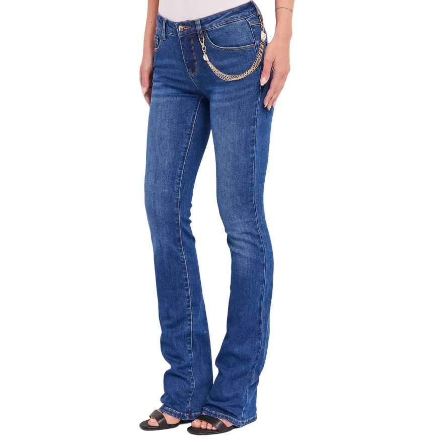 Travel Light Gaud?? pantalone jeans da donna Flare cropped 411BD26011 blu medio