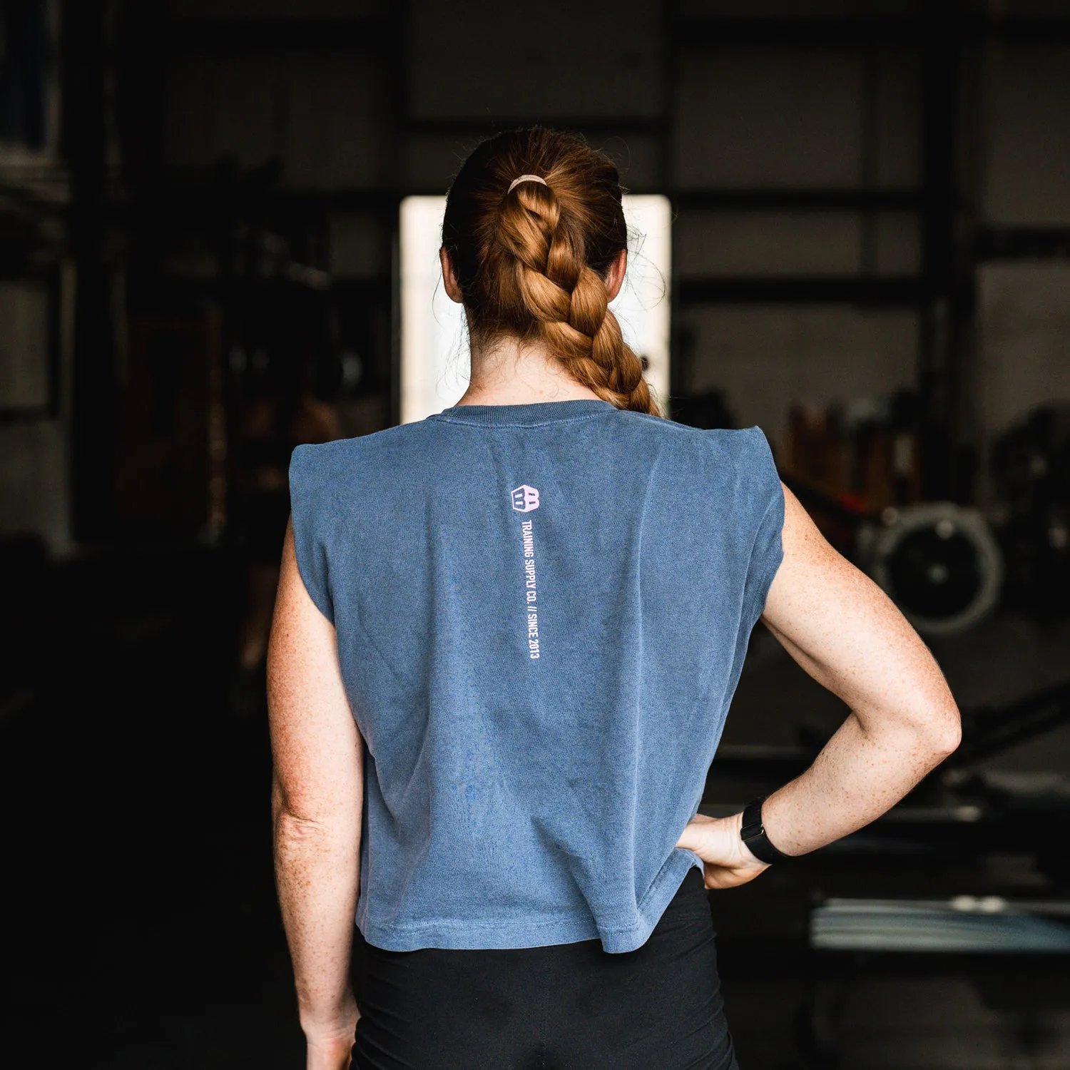 Women's Box Basics Muscle Tank Logistics - friendly