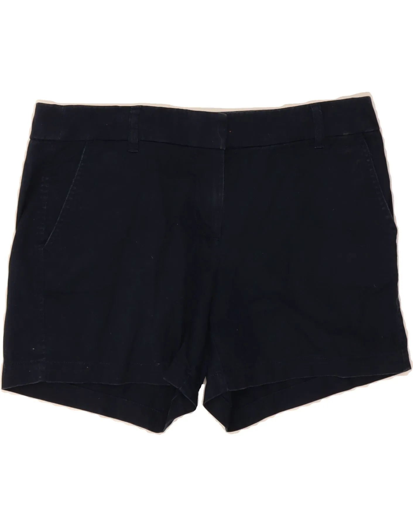 J. CREW Womens Chino Shorts US 8 Medium W32  Navy Blue Cotton Wide Leg Opening Smart Casual
