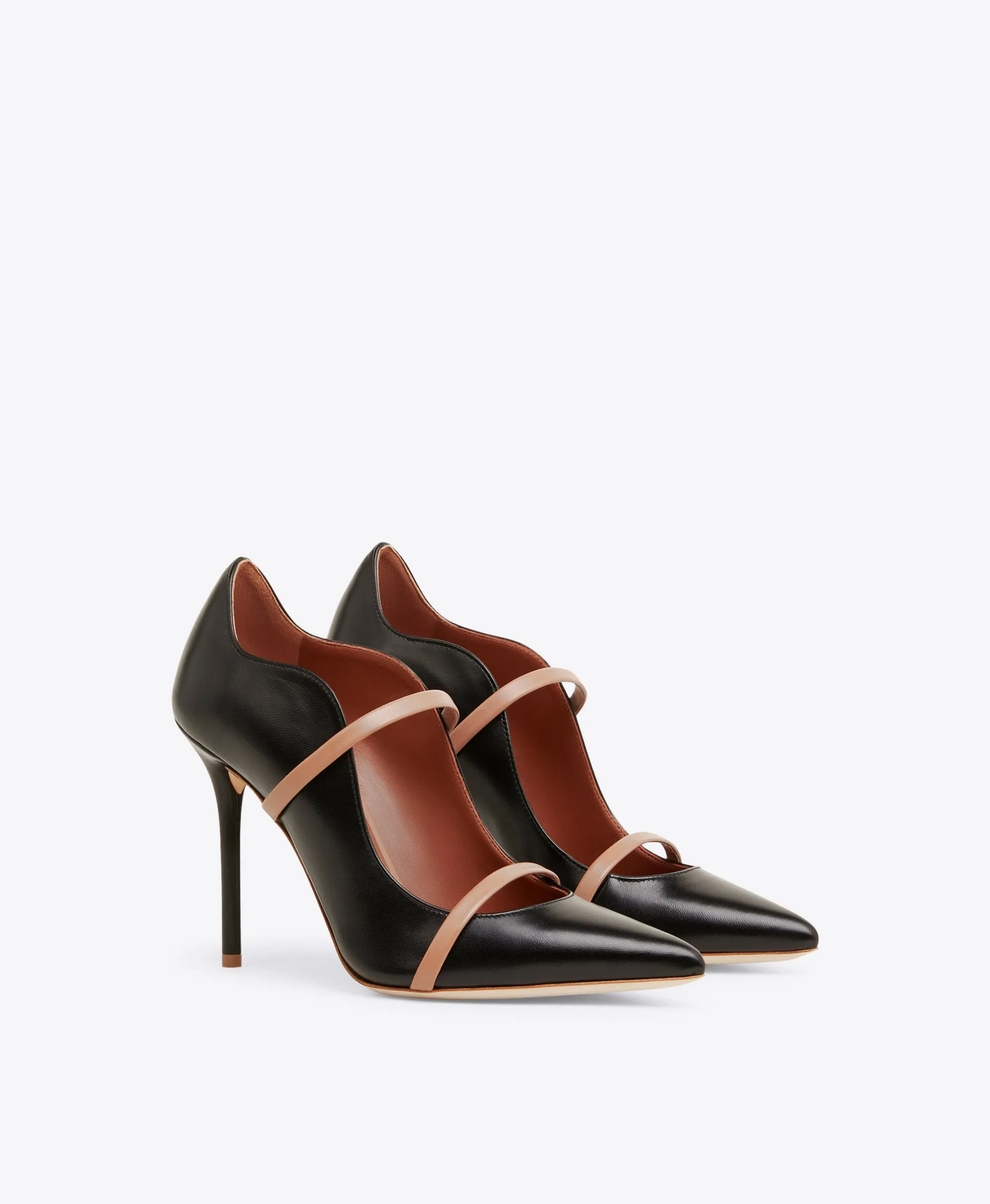 Maureen 100 Black & Blush Leather Pumps Flexible Material
