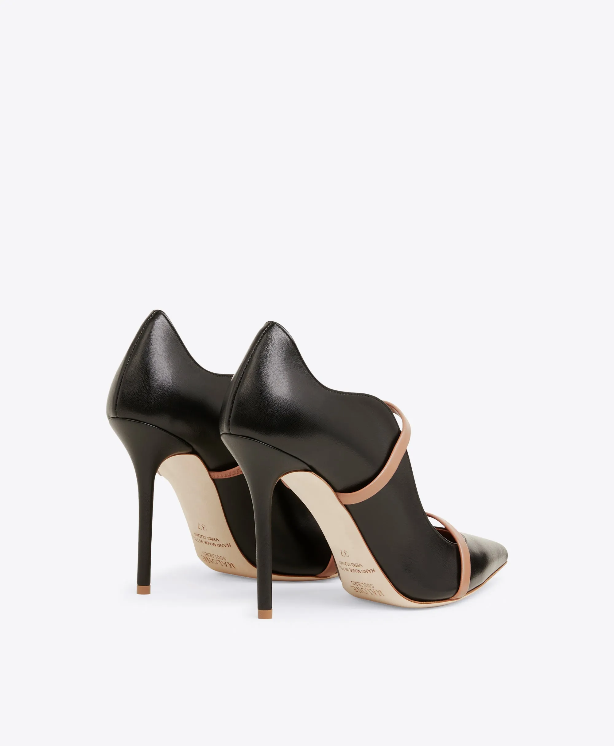 Maureen 100 Black & Blush Leather Pumps Fashion Look Classic Appeal