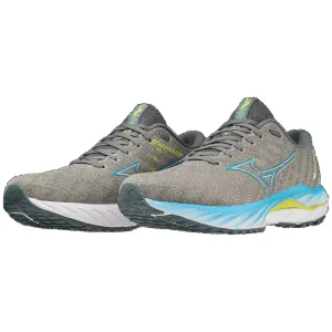 Mizuno scarpa da corsa da uomo antipronazione Wave Inspire 19 J1GC234451 grigio-azzurro Breathable Toe Box Shock Dissipating Midsole