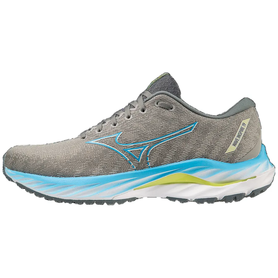 rigid insole shoes asphalt running shoes Mizuno scarpa da corsa da uomo antipronazione Wave Inspire 19 J1GC234451 grigio-azzurro