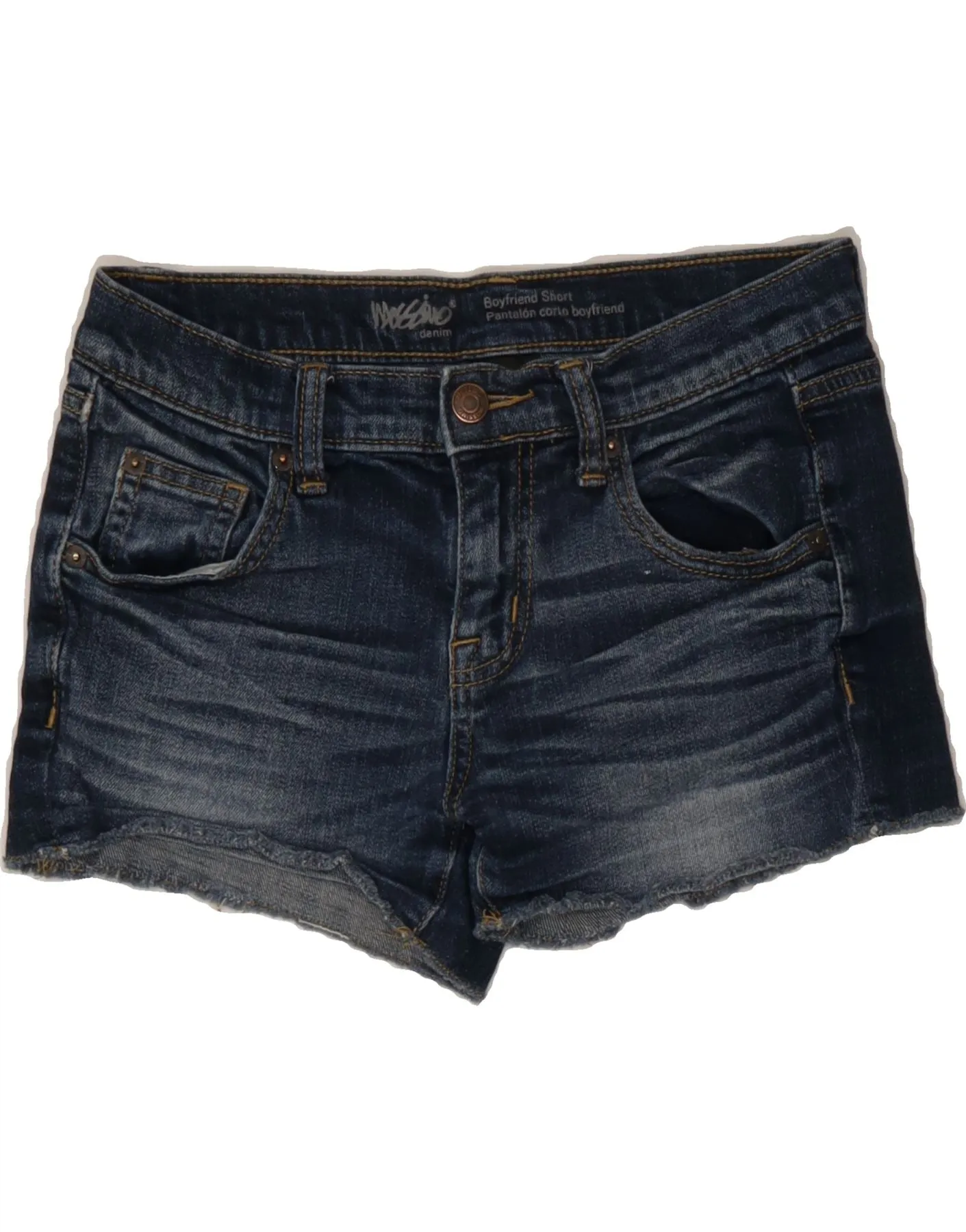 MOSSIMO Womens Denim Shorts US 00 2XS W24 Blue Cotton Comfy Feel Smooth Flatlock Seams