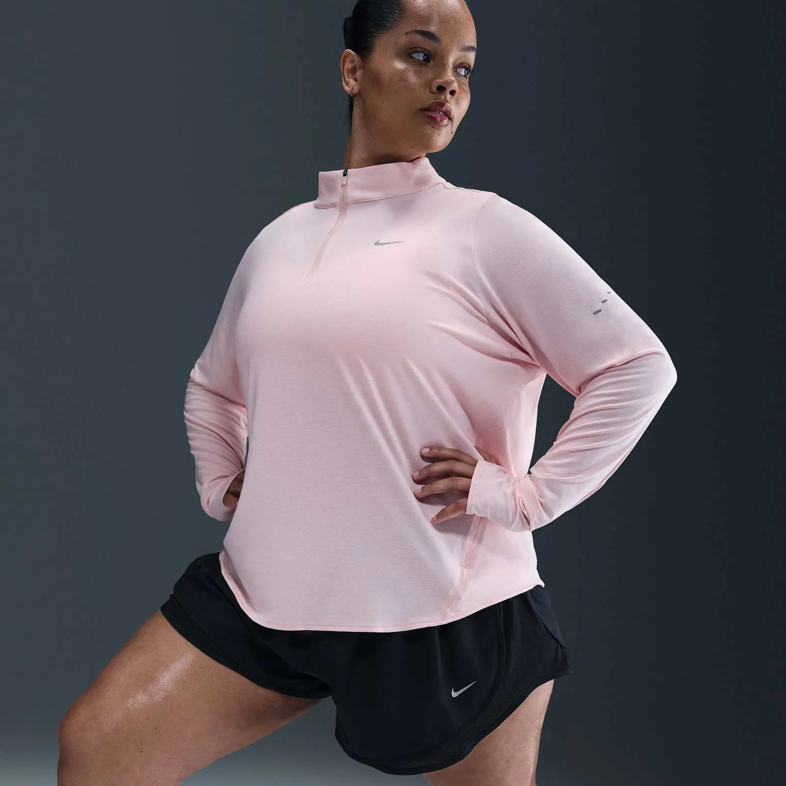 Dynamic Tension Control Cool Comfort Nike Tempo Womens Dri-FIT Mid-Rise 3" Brief-Lined Running Shorts (Plus Size)