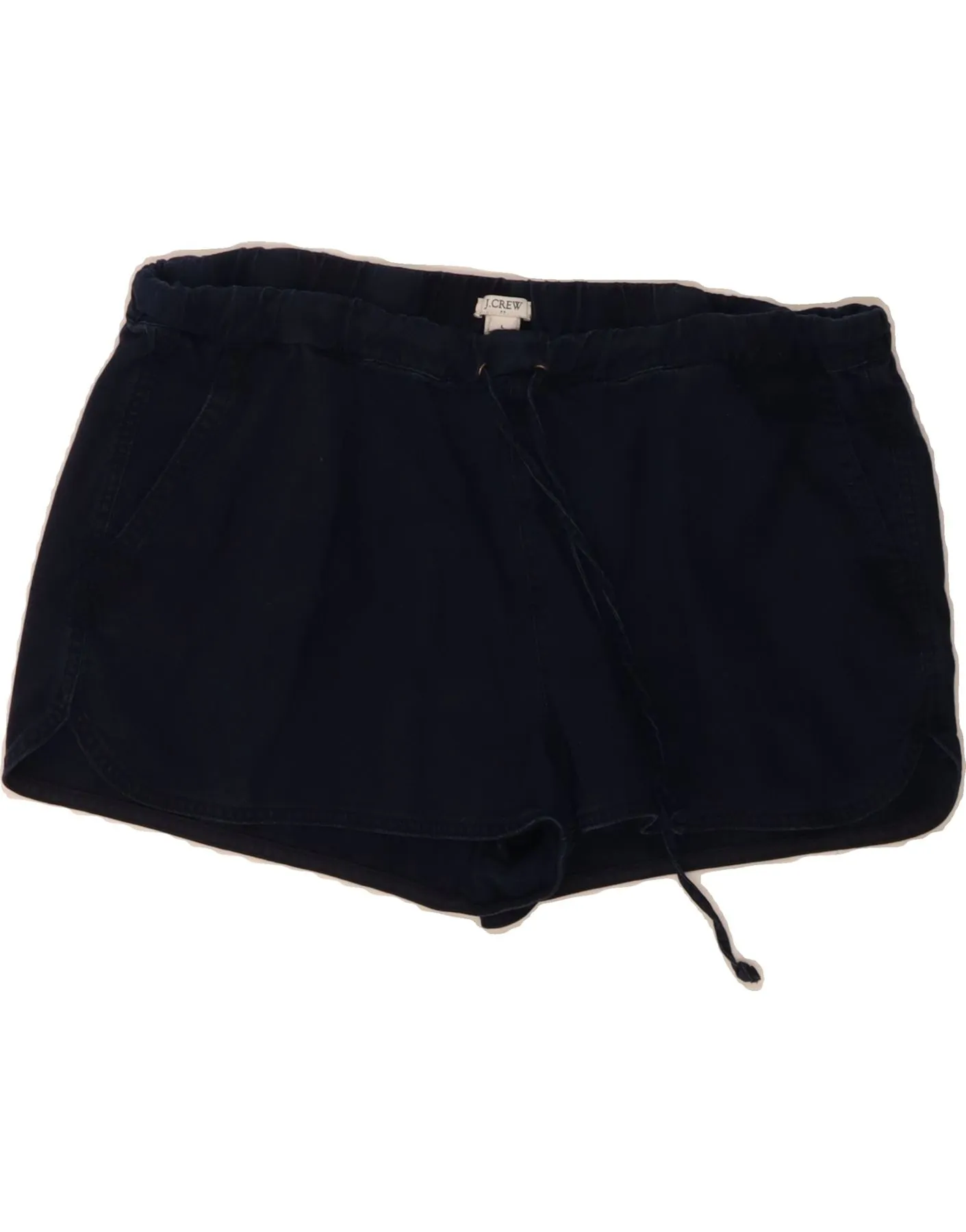 Functional Waist Quick Slip J. CREW Womens Chino Shorts Large W34  Navy Blue Linen