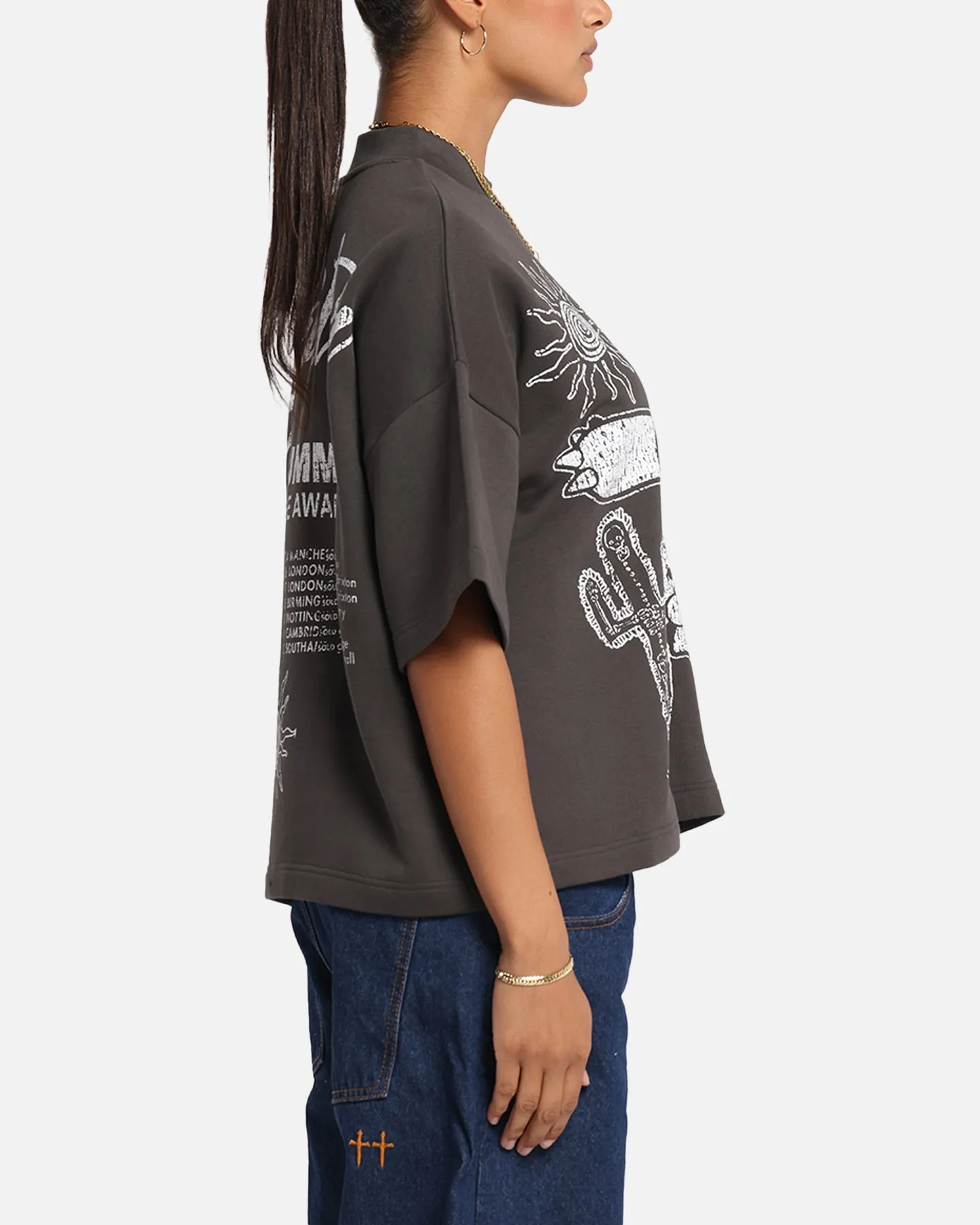 SoftTouchFinish Loiter Palm Spring Box T-Shirt Charcoal