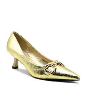 Golden Formal Court Shoes L00850010 Affordable Sharp Edge