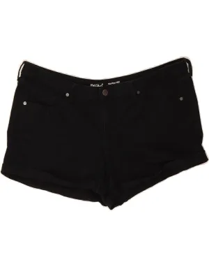 hat MOSSIMO Womens Mid Rise Denim Hot Pants US 18 2XL W40  Black Cotton