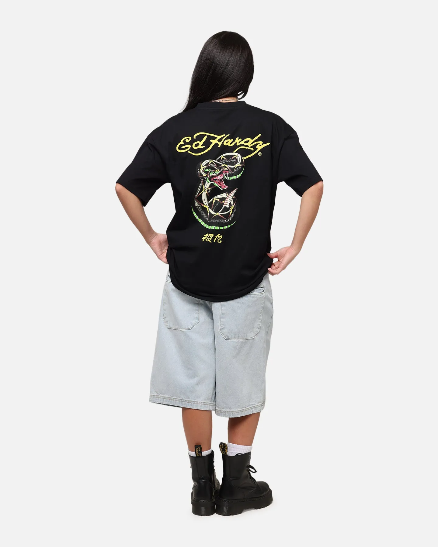 Ed Hardy Rattlesnake Reign T-Shirt Black Fit For Comfort Chill Vibe
