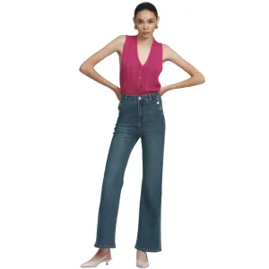 Griffai pantalone in jeans da donna Flare palazzo con bottoni alle tasche DGP6162 denim Modern Fit