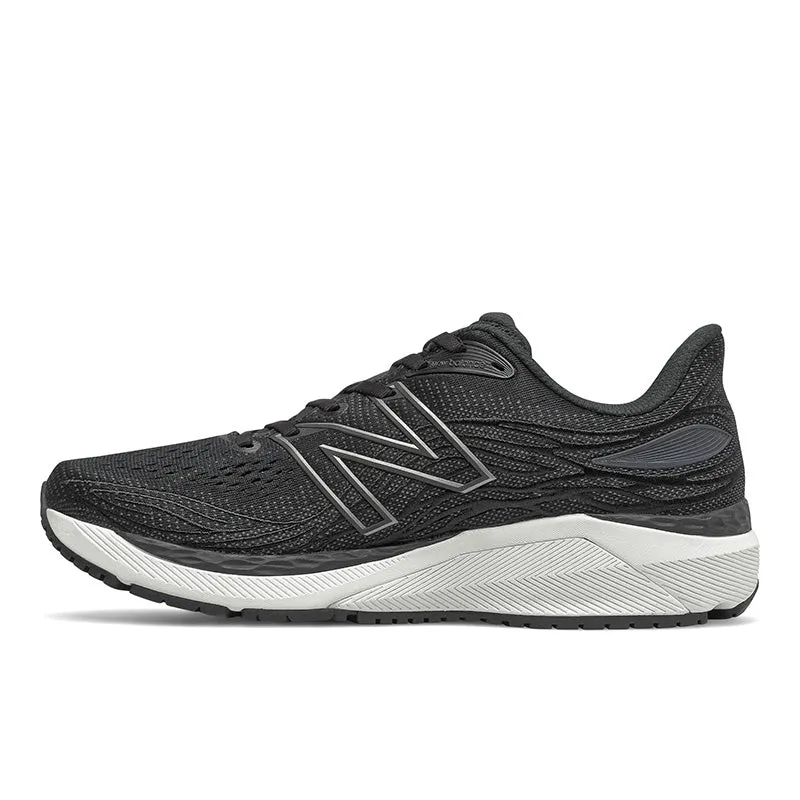 Fresh Foam X 860v12 - Black with White - Men's Seamless Upper Construction Strategic Ventilation Ports
