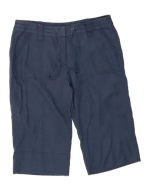 MONSOON Womens Bermuda Shorts UK 18 XL W38 Blue Linen Active Wear Quick Fit Design