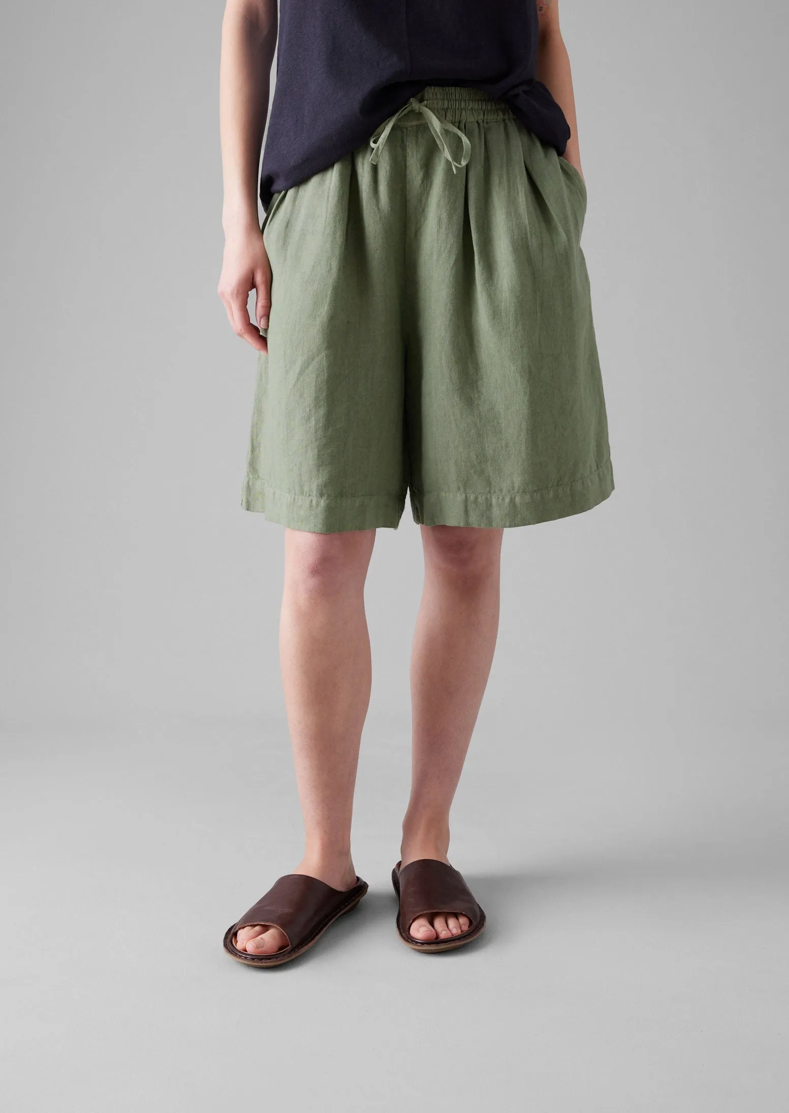 Garment Dyed Drawstring Shorts | Light Sage All Purpose Fit Minimal Look