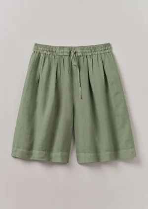 Garment Dyed Drawstring Shorts | Light Sage Breathable Mesh Panels