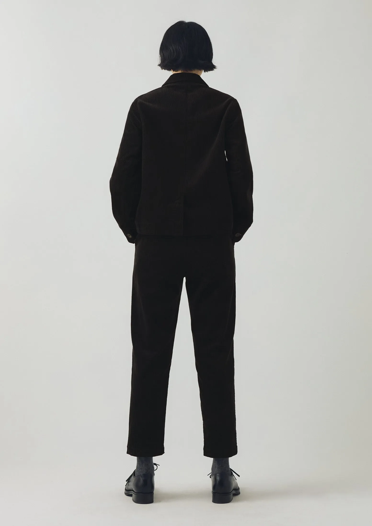 Solid shade Gabi Organic Cord Pull On Pants | Anthracite