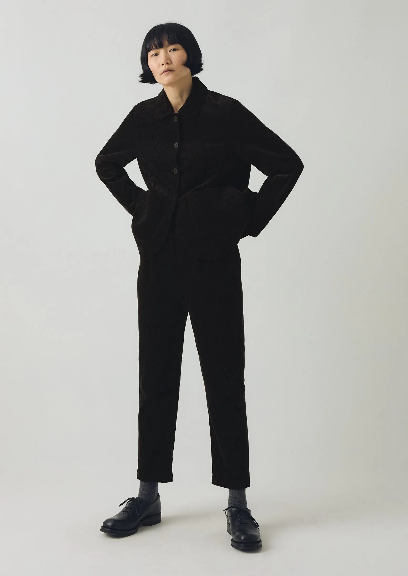 Gabi Organic Cord Pull On Pants | Anthracite Comfy Wearable
