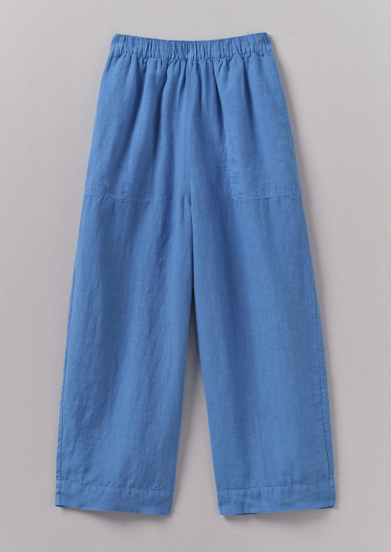 Garment Dyed Linen Barrel Leg Pants | Blue Violane Comfortable Fit Look Mesh Comfort