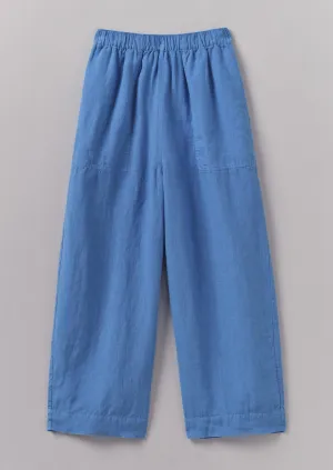 Garment Dyed Linen Barrel Leg Pants | Blue Violane Comfortable Fit Look Mesh Comfort