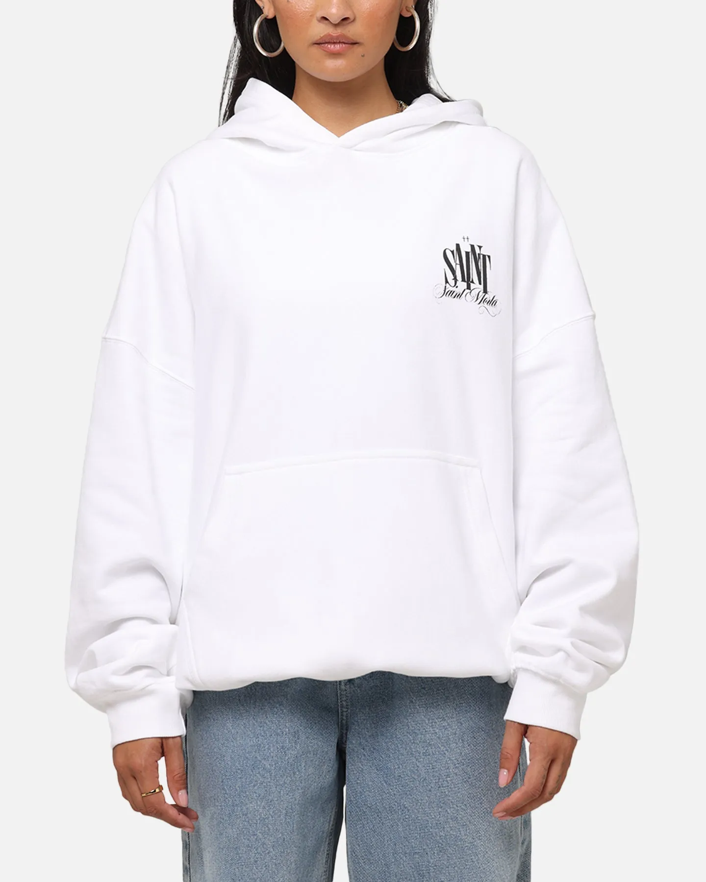 Pet Friendly Saint Morta Doves Boxy Hoodie White