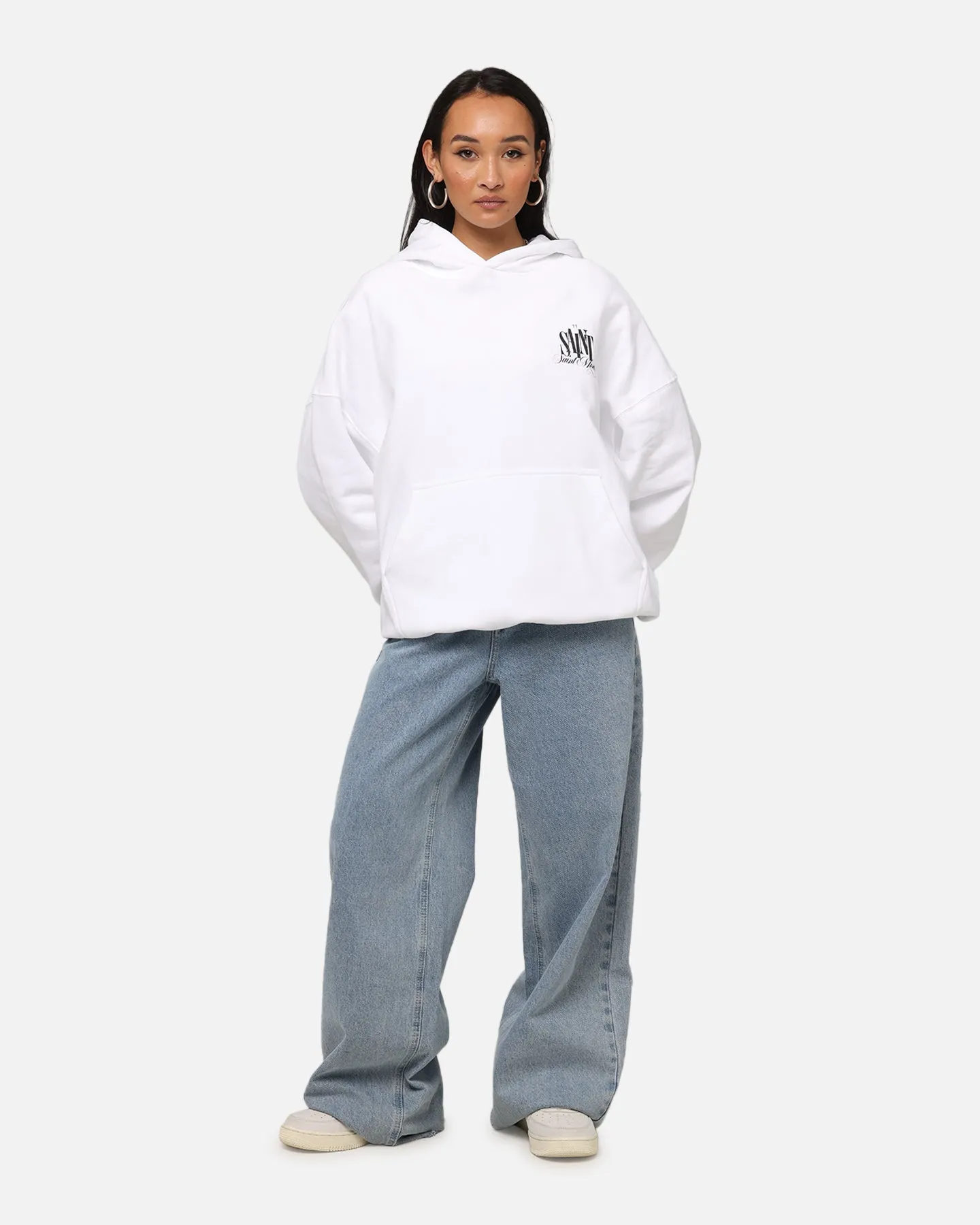 UV Protection Bird like Saint Morta Doves Boxy Hoodie White