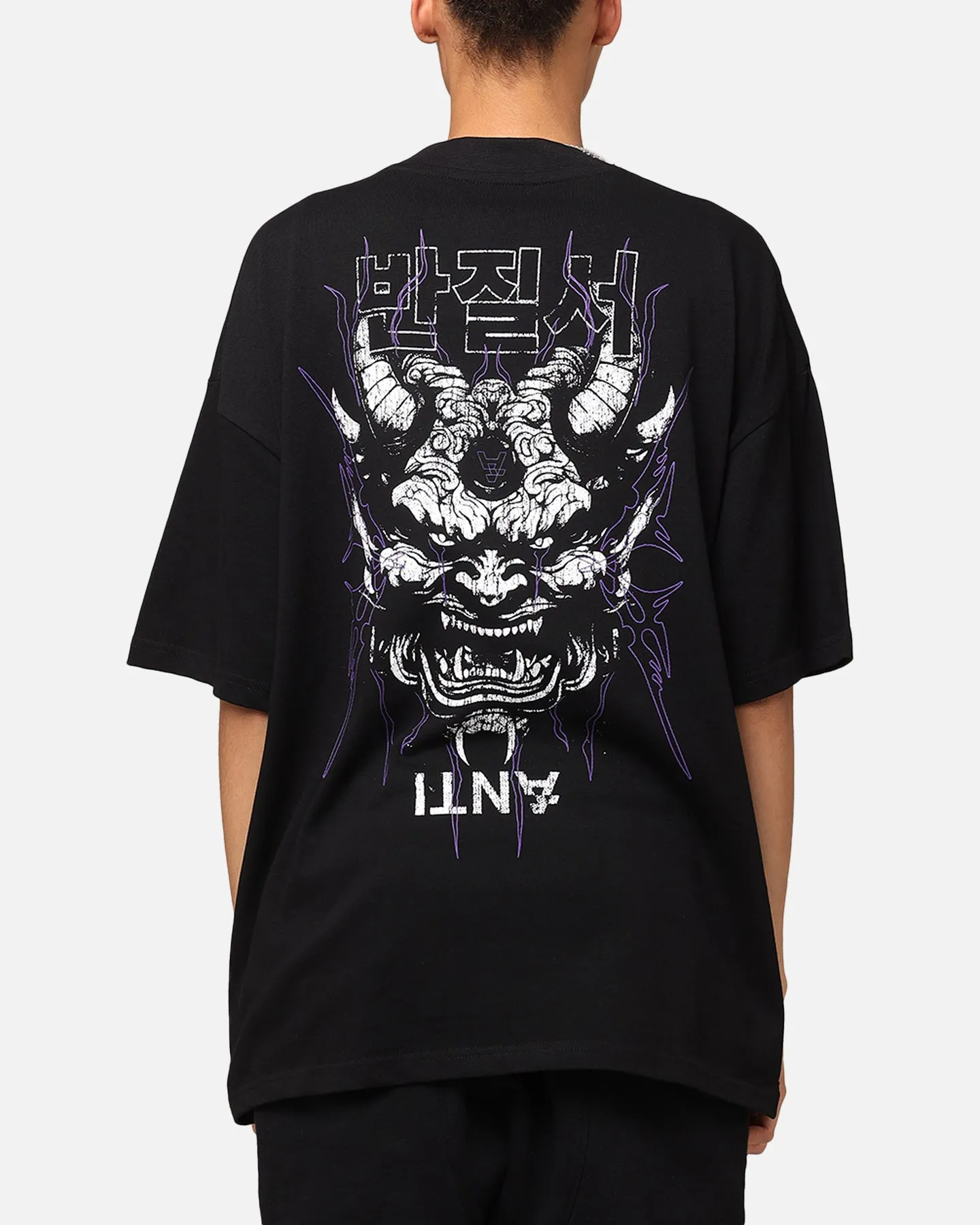 SeamFreeShoulders Minimalist fashion The Anti Order Agma Mock Neck T-Shirt Black