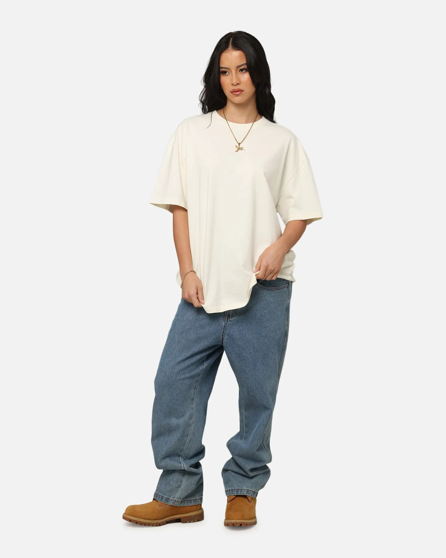 Culture Kings Boxy T-Shirt Off White Skinny Fit