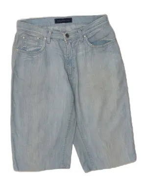 Abrasion Resistant Surface Sport Comfort Fit TRUSSARDI Womens Bermuda Denim Shorts W28 Medium Blue Cotton