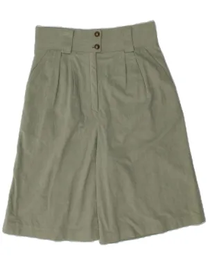 VINTAGE Womens High Waist Pegged Bermuda Shorts IT 44 Medium W28  Green Multi Pocket Design