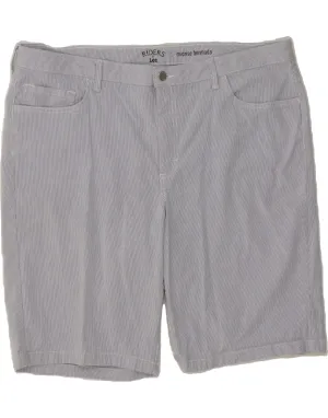LEE Womens Riders Mid Rise Bermuda Shorts W44 3XL Blue Pinstripe Cotton Ultimate Ventilation Channels
