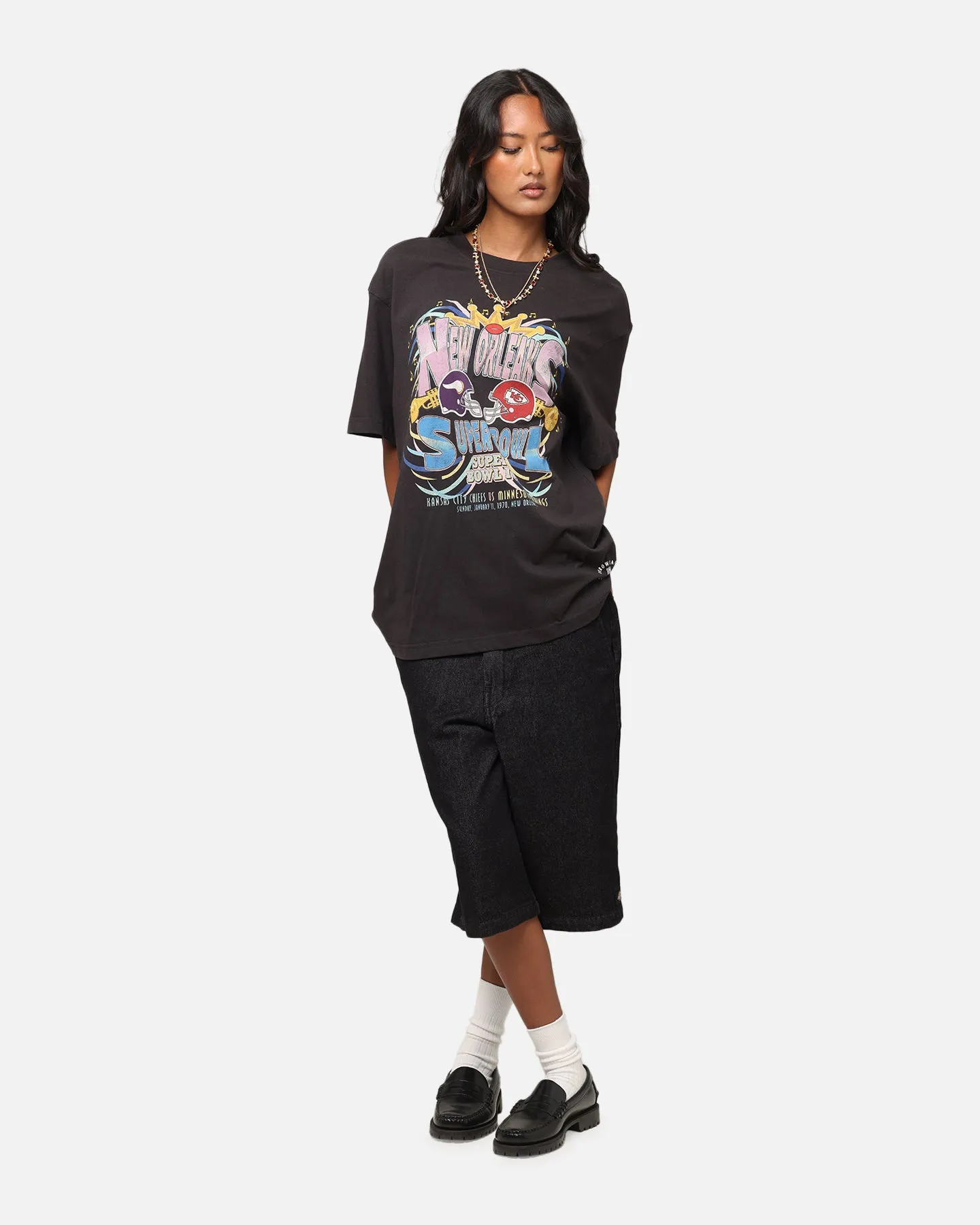 Sleeveless Mitchell & Ness New Orleans 1970 Super Bowl IV Match Up T-Shirt Faded Black