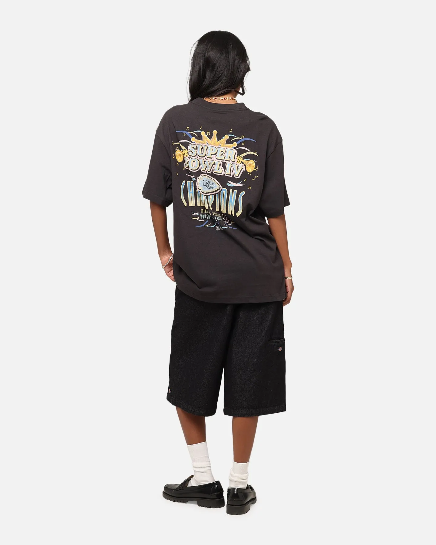 Beach relaxation Breathable mesh lining Mitchell & Ness New Orleans 1970 Super Bowl IV Match Up T-Shirt Faded Black