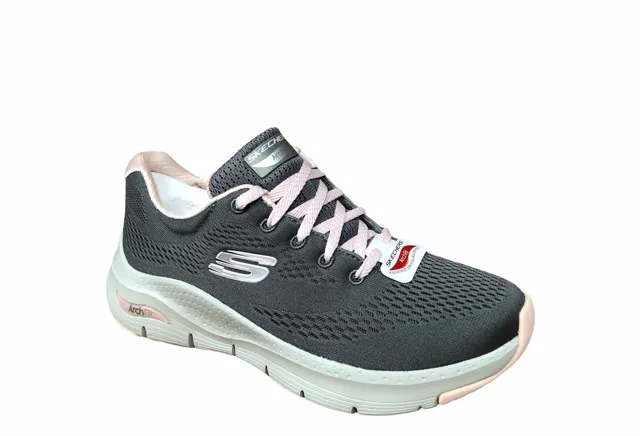 Invisible Stitchcraft Skechers scarpa sneakers da donna Arch Fit Big Appeal 149057/GYPK grigio-rosa