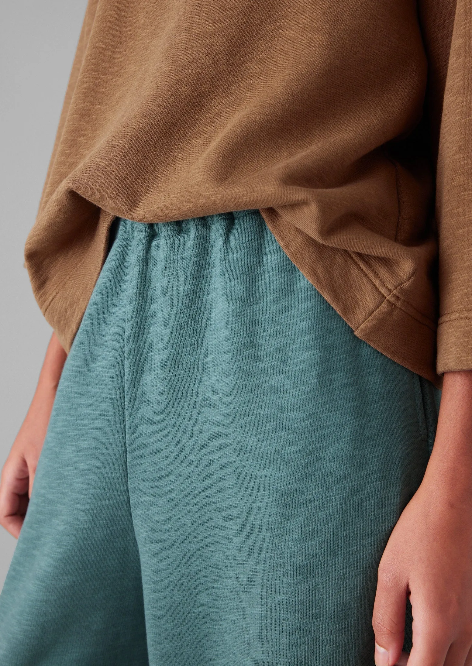Minimal Waist Heat Control Full Length Loopback Jersey Pants | Dusty Jade