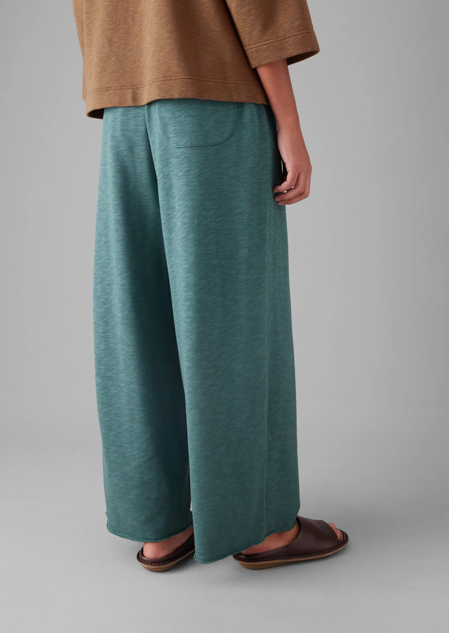 Full Length Loopback Jersey Pants | Dusty Jade Relaxed Look