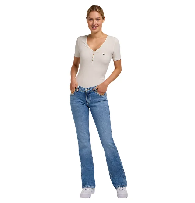 Light Layers Neutral Tone Lee Jessica Jeans a Zampa Donna 112349550 | Denim Flare Chiaro