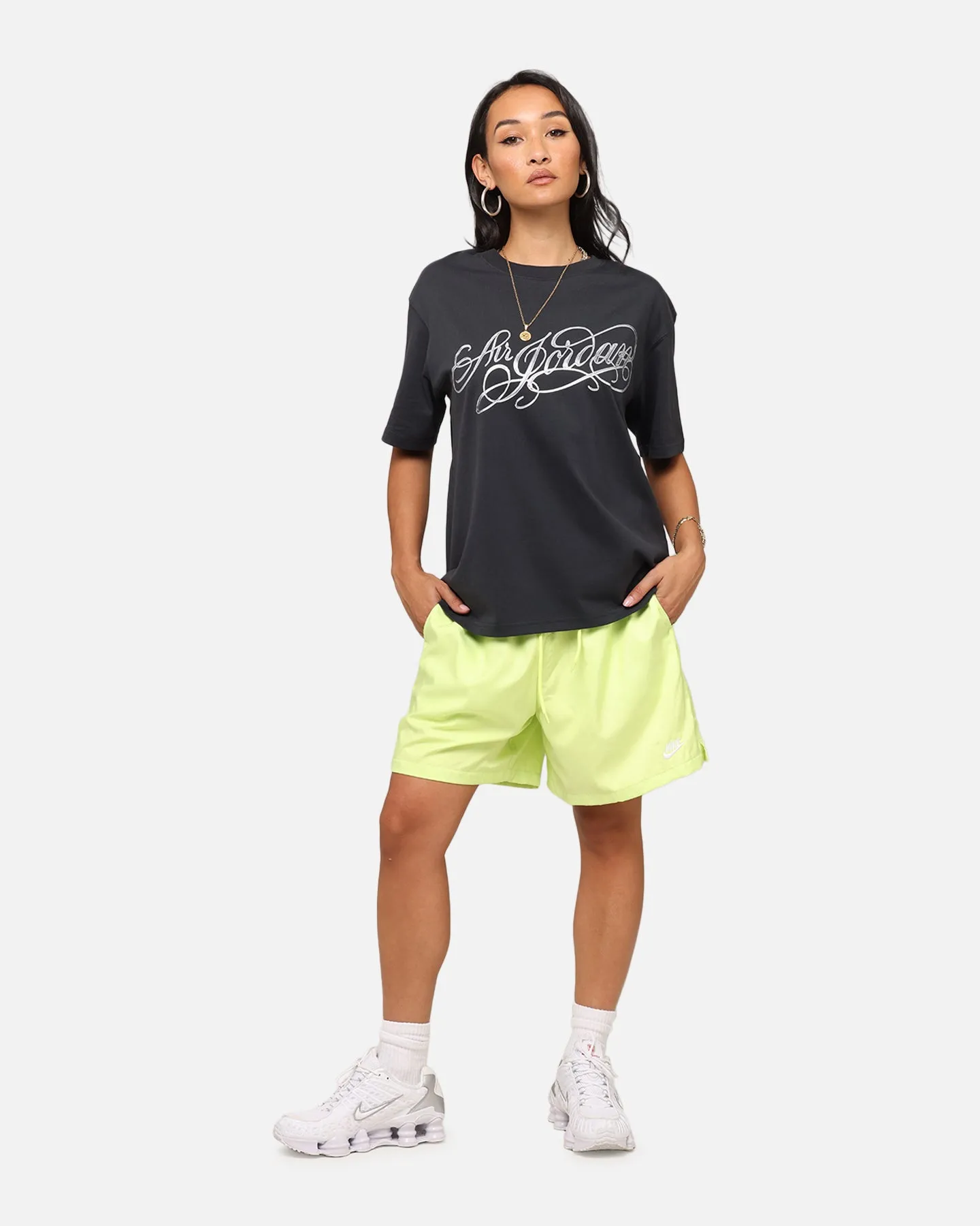 Jordan Women's Graphic Metallic T-Shirt Off Noir Abrasion resistant