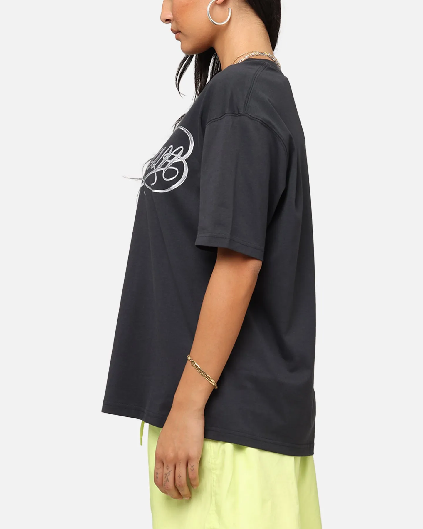 Sweat Absorbent Reinforced Shoulder Seams Jordan Women's Graphic Metallic T-Shirt Off Noir