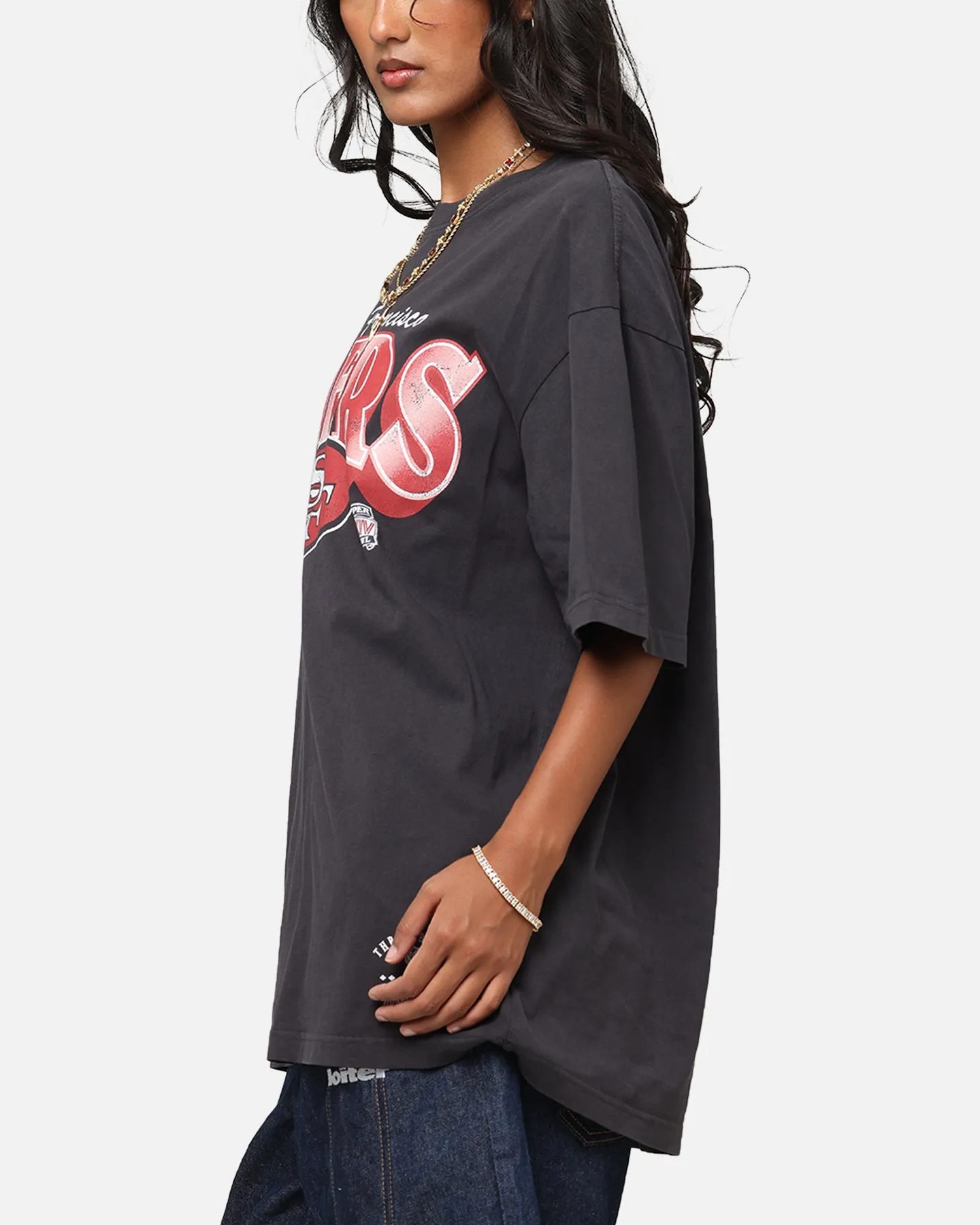 Mitchell & Ness San Francisco 49ers Arch T-Shirt Faded Black Stone Wash Process