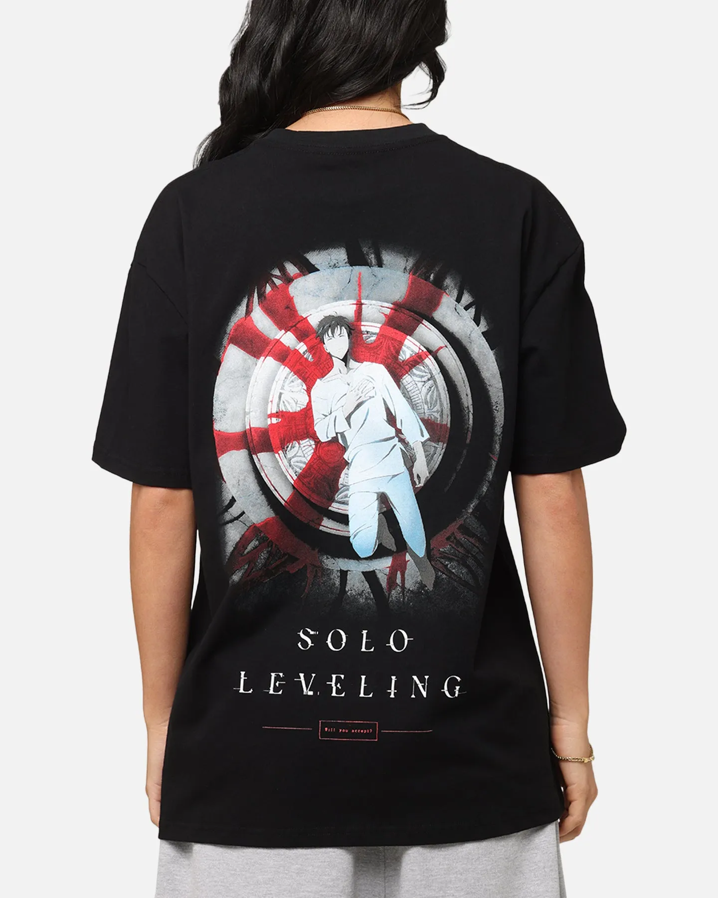 Anti Static Fabric Effortless Fit Goat Crew X Solo Leveling Solo Leveling Heavy T-Shirt Black