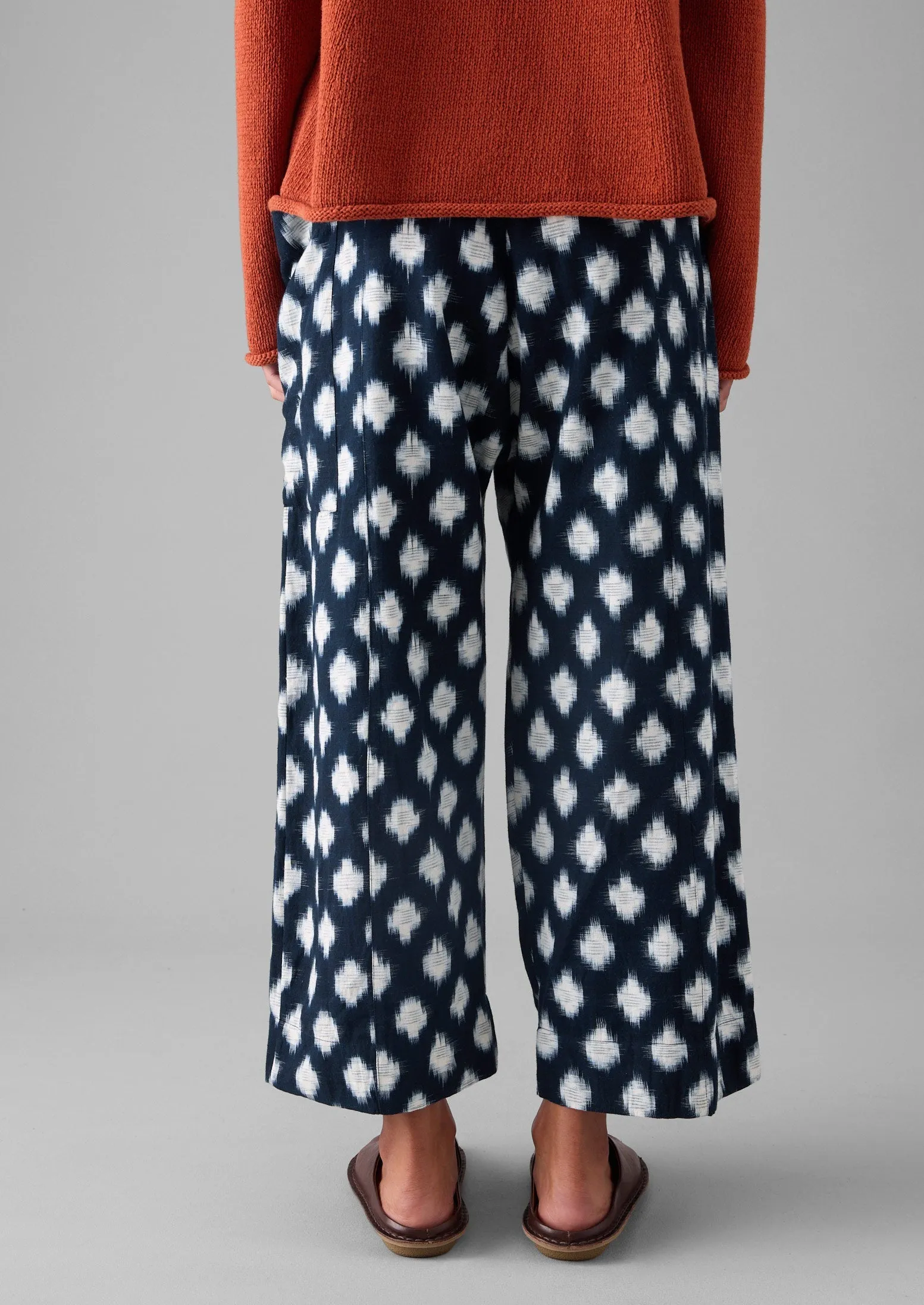 MoistureWickingLining Crosshatch Ikat Pull On Pants | Indigo Blue