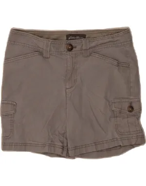 EDDIE BAUER Womens Low Waist Cargo Shorts US 2 XS W30  Grey Cotton Formal Occasion Body Fit
