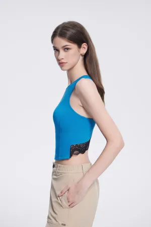 Workout Ready Fabric Lace Fitness Tank Top