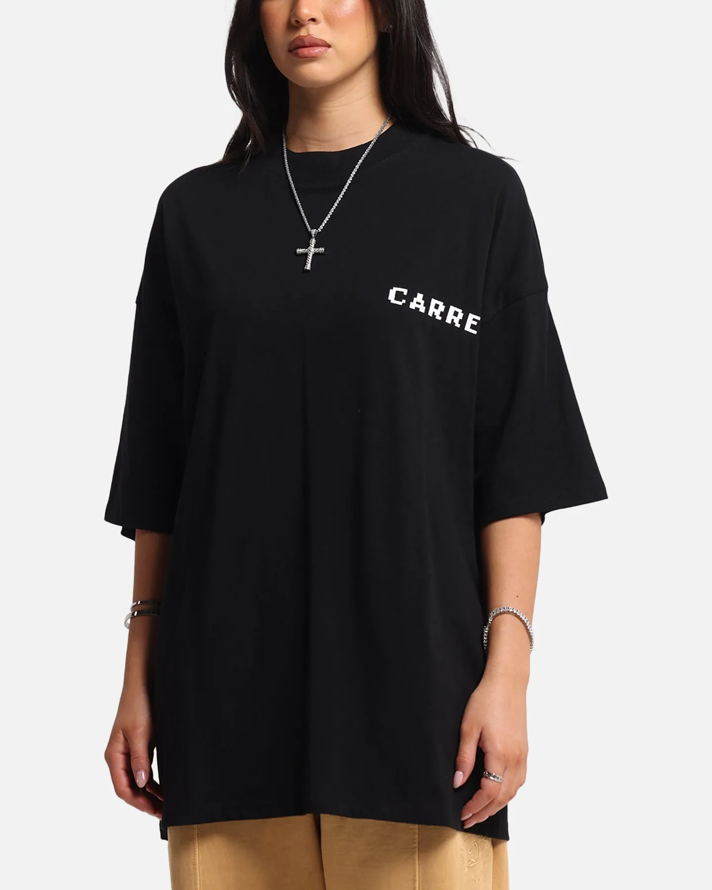 Carre Level Up Mock Neck T-Shirt Black Functional Side Gussets Sporty Layer