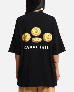 Carre Level Up Mock Neck T-Shirt Black Geometric Pattern