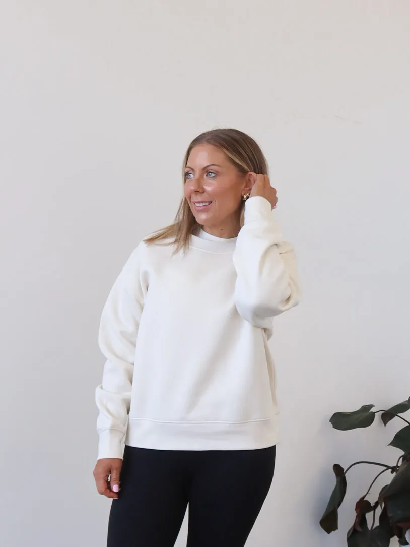 New Year's Eve wear Gracie Relaxed Crew - Ecru