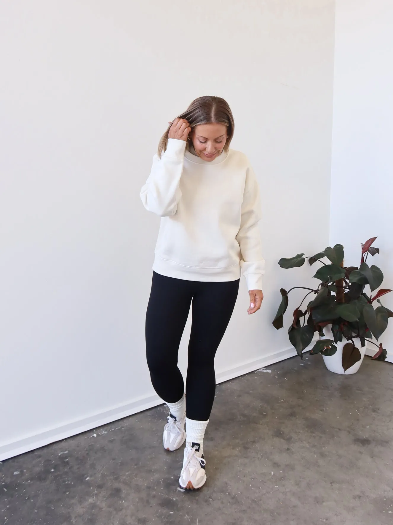 summer cover Thermal Reflective Lining Gracie Relaxed Crew - Ecru