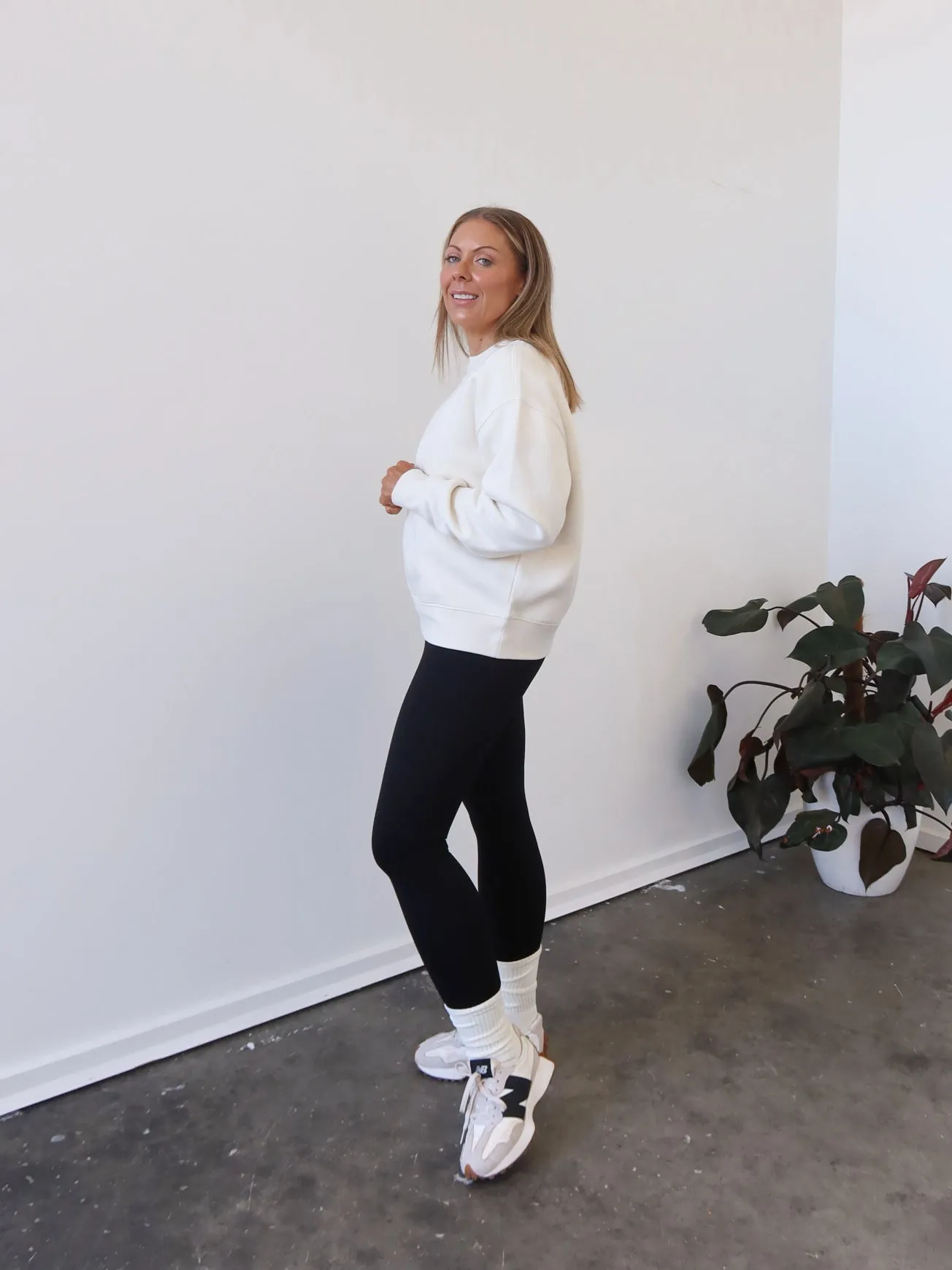 Gracie Relaxed Crew - Ecru Workwear Inspired