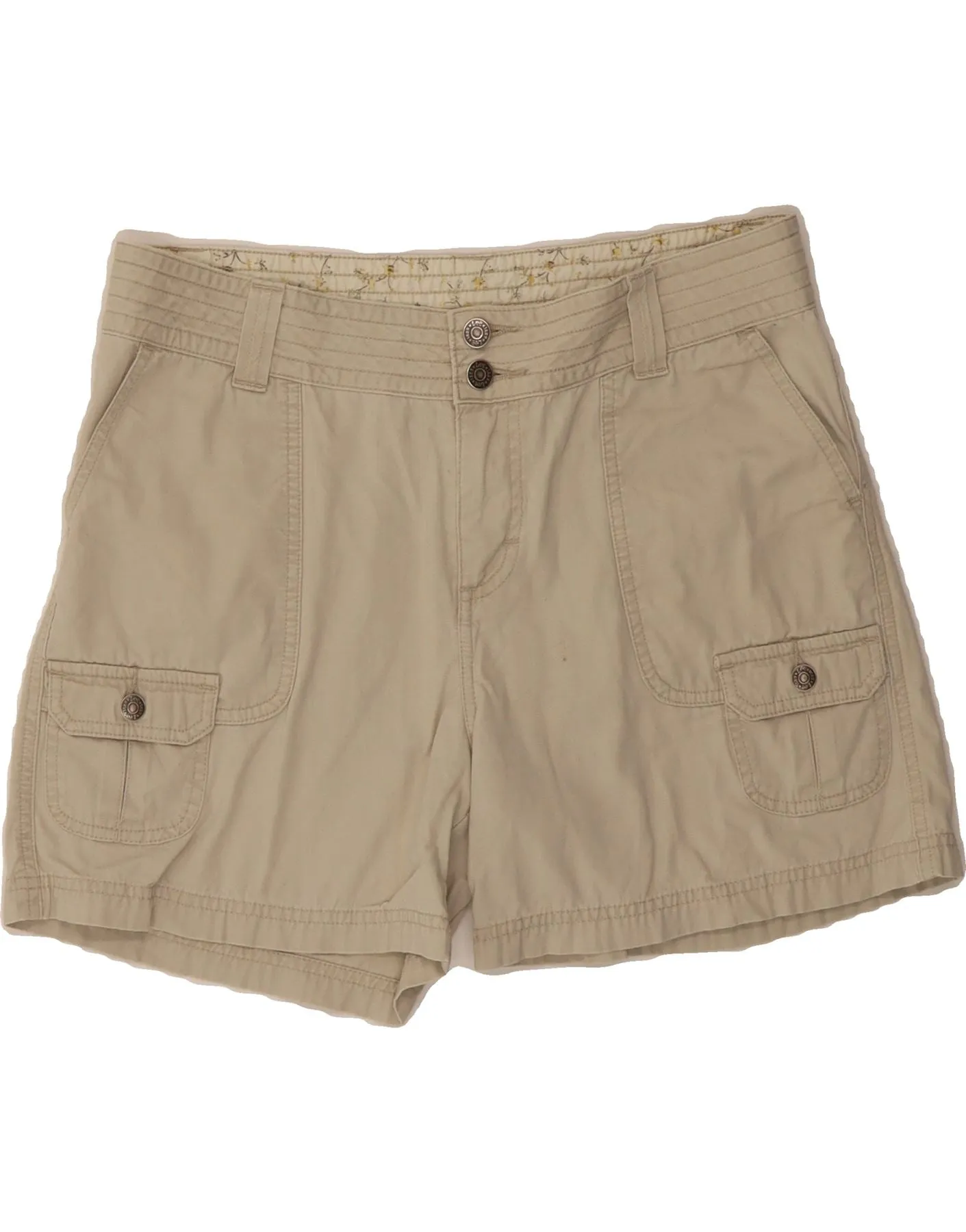 LEE Womens Cargo Shorts US 12 Large W34 Beige Cotton Flexible Fit