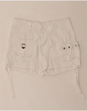 swimming suit alternative BENETTON Womens Low Waist Cargo Shorts IT 38 XS W30  White Cotton